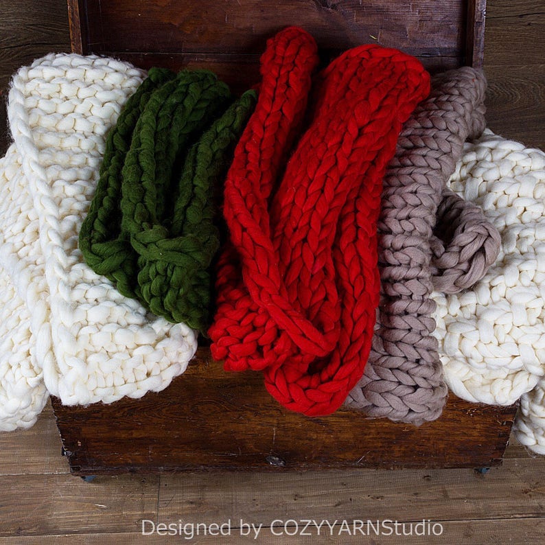 Chunky Knit Blanket Throw Blanket Merino Wool Blanket Knit Etsy