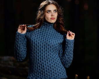 Suéter de punto para mujer, suéter grueso, suéter de lana de gran tamaño, suéter de punto hecho a mano, cárdigan de punto, ropa para mujer, suéter de punto