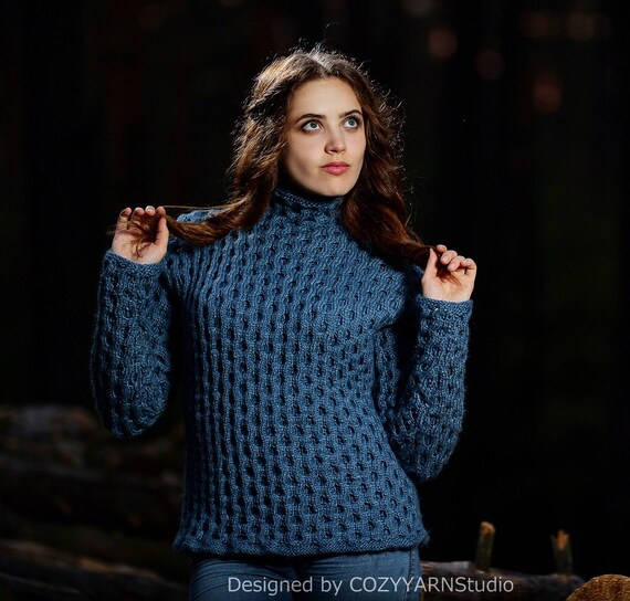 Knit Sweater Women Chunky Sweater Oversized Wool Sweater Handmade Knit Pullover Sweater Knit Cardigan Top Womens Clothing Knitted Sweater