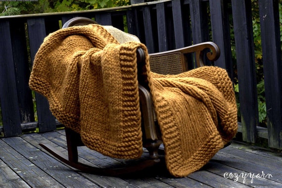 FINAL SALE Ready to ship Chunky Knit Blanket Throw Blanket Merino Wool Knit  Blanket Super Chunky Knit Blanket Chunky Knit Throw Blanket