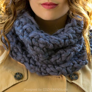 Merino Wool Knit Infinity Grey Scarf Knit Cowl Neck Warmer Knitted Cowl Snood Circle Scarf Knit Scarf Wool Scarf Snood Hooded Chunky Scarf