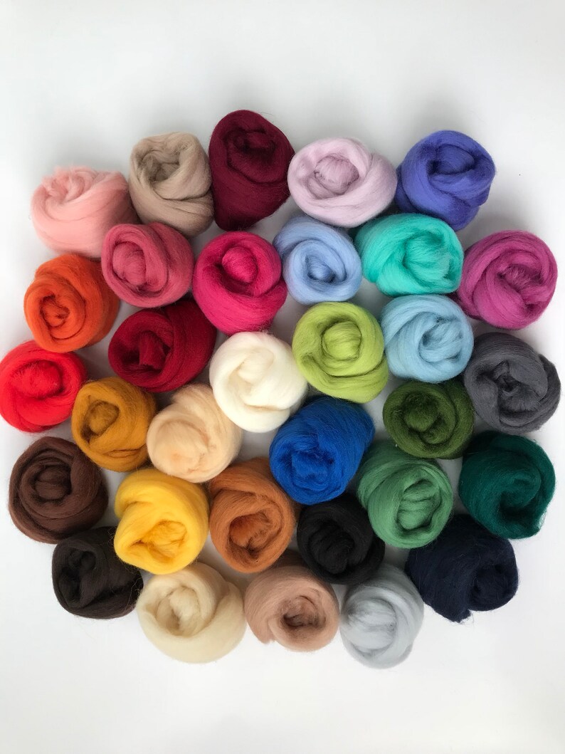 Wool Felt Supplies Merino Wool Chunky Yarn Roving Samples Felt Etsy