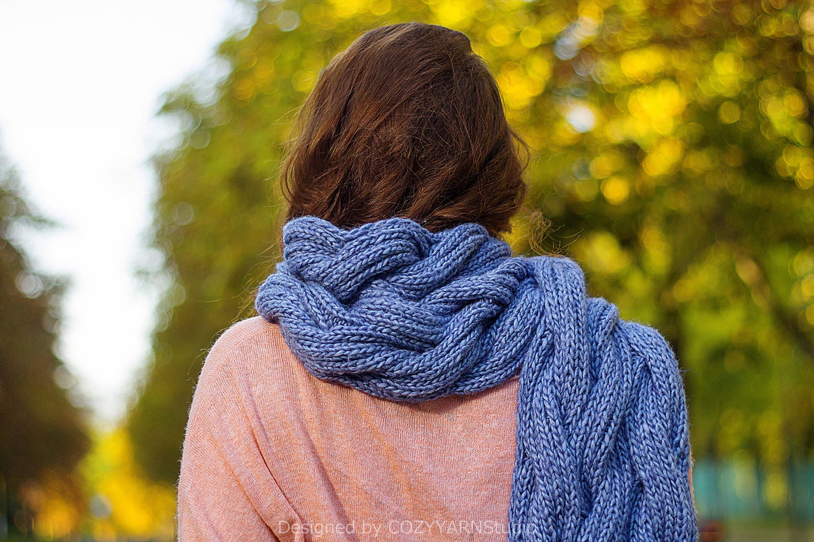 KNITTING PATTERN DIY Hand Knit Infinity Scarf Chunky Wool - Etsy