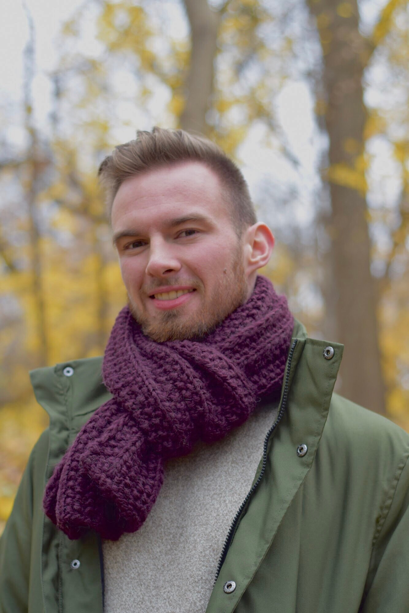 Knit Scarf for Men Wool Chunky Grey Scarf Unisex Hand Knit Bulky ...