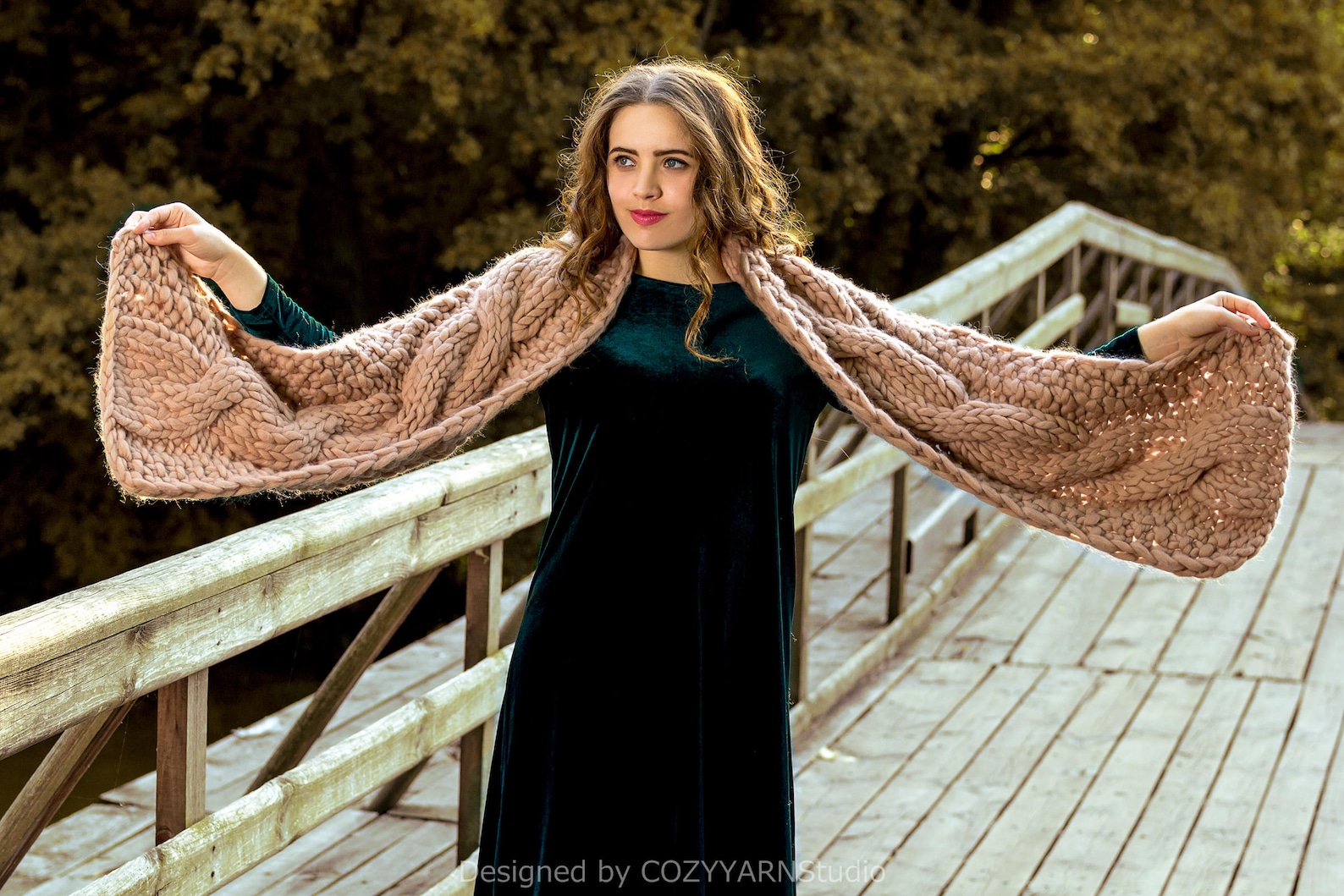 Hand Knit Scarf Chunky Merino Wool Scarf Oversized Knitting Big Scarf ...