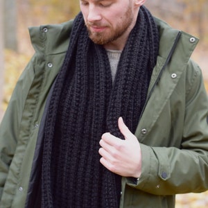 Knit Scarf for Men Wool Chunky Knitted Scarf Unisex Hand Knit Brown Oversized Scarf Long Handmade Knit Scarf Man Gifts Hand Knit Scarf image 6