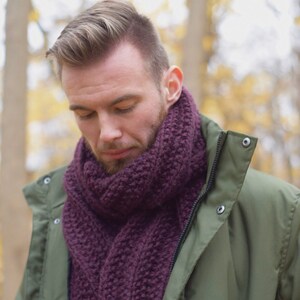 Scarf Man Handknit Scarves Wool Knit Scarf For Men Wool Scarf Gentle Unisex Scarf Oversized Long Handmade Scarf Wool Men Gift For Him Scarf image 4