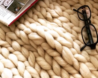 Chunky Knit Blanket Throw Blanket Merino Wool Blanket Knit Baby Blanket Super Chunky Knit Blanket Chunky Knit Throw Knit Blanket Giant Knit
