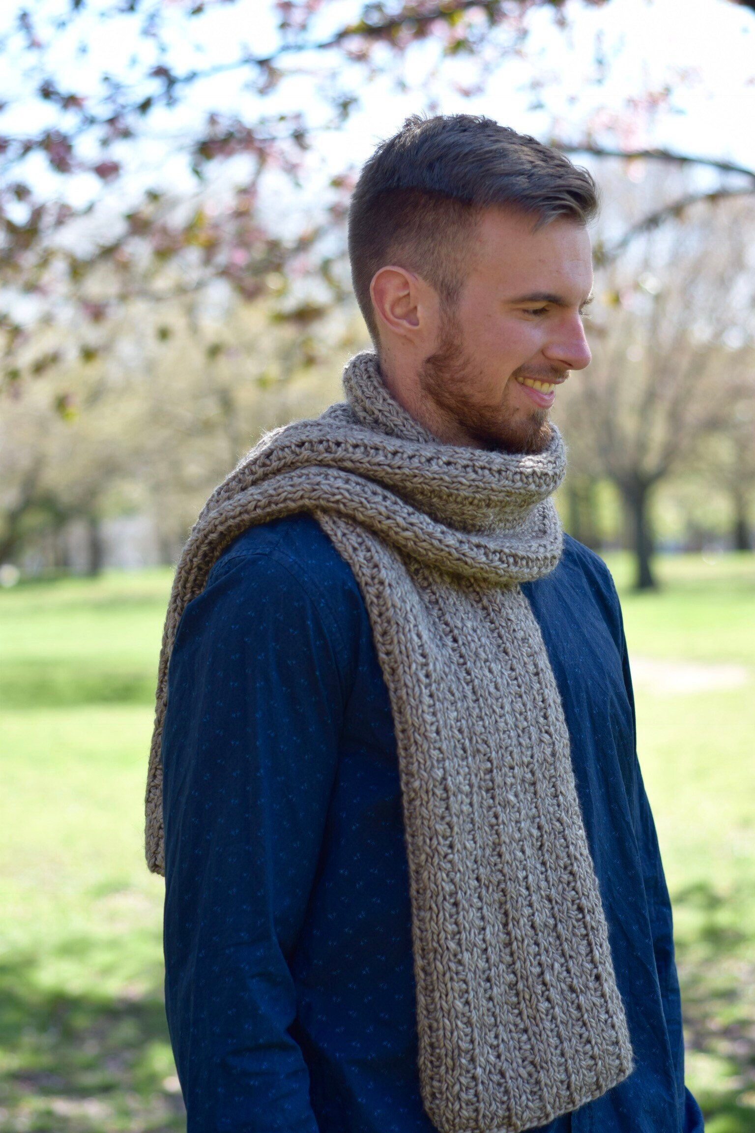 Scarf Men Knit Scarf Handmade Gift For Men Long Scarf Unisex | Etsy