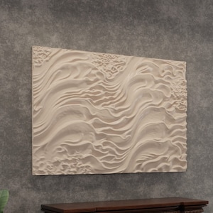 Unieke CNC-muurkunst, STL-bestand, 3D-paneel voor CNC-snijwerk, wanddecor, golvende golven