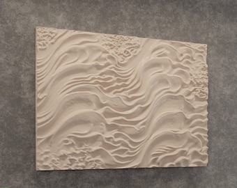Unik CNC-väggkonst, STL-fil, 3D-panel för CNC-snideri, väggdekor, vågiga vågor
