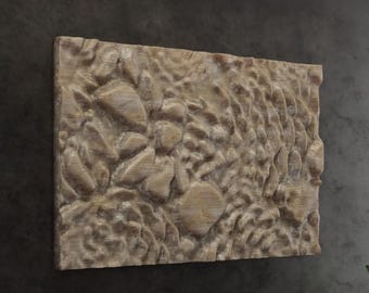 CNC-träsniderifil, abstrakt 3D-panel, digital nedladdning i STL, texturerad väggkonstmodell
