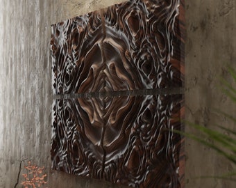 Unik CNC-väggkonst, STL-fil, 3D-panel för CNC-snideri, väggdekor, vågiga vågor