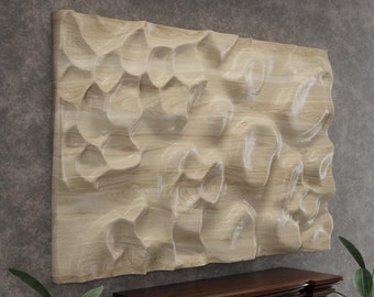 Vågig träväggpaneldekor: 3D-relief STL CNC-fil