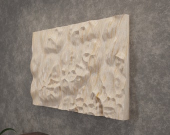 Vågig Voronoi träväggpaneldekor: CNC-snideri 3D STL-fil
