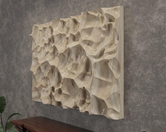 Vågig Voronoi träväggpaneldekor: CNC-snideri 3D STL-fil