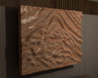 CNC-fil för trä, 3D STL, väggpaneldekor, vågig vågmodell för snidning