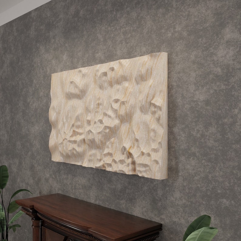 Wavy Voronoi Wood Wall Panel Decor: CNC Carving 3D STL File - Etsy