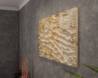 Unik CNC-väggkonst, STL-fil, 3D-panel för CNC-snideri, väggdekor, vågiga vågor