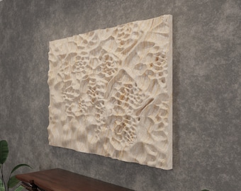 Vågig Voronoi träväggpaneldekor: CNC-snideri 3D STL-fil
