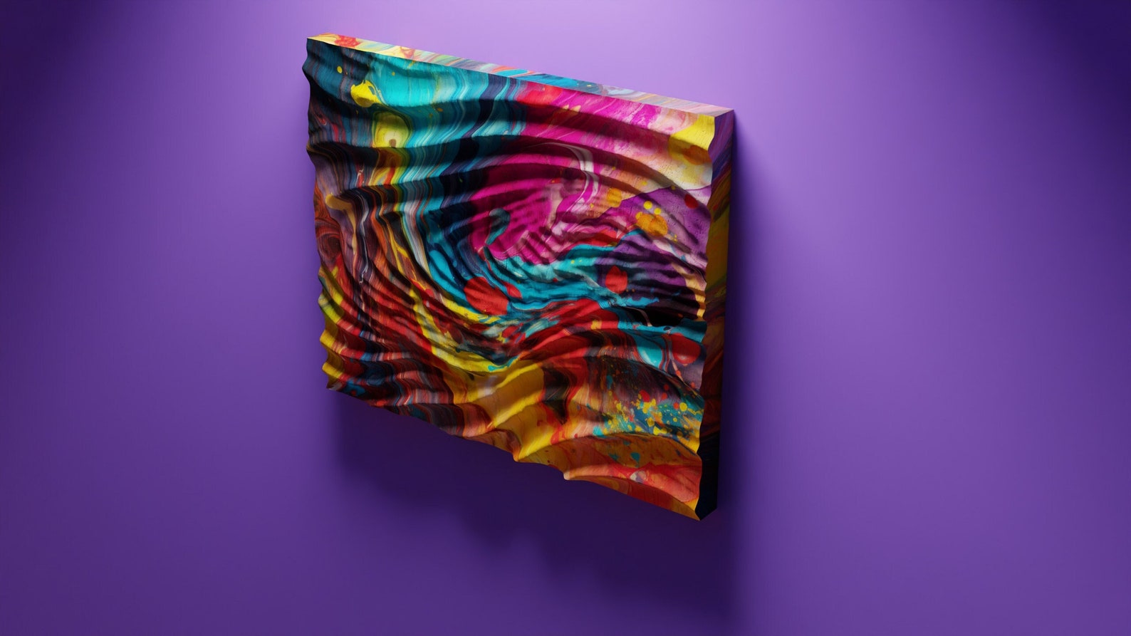 CNC File for Wood, 3d STL, Wall Panel Decor, Wavy Waves Model for