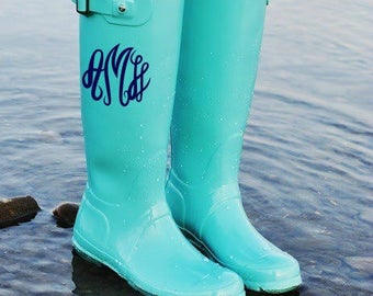 monogrammed hunter rain boots