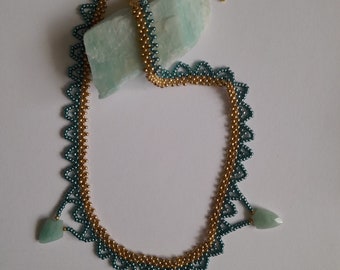 Amazonite genuine gemstone necklace