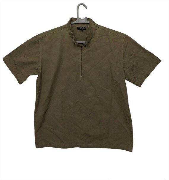 Vintage 1999 APC Half Zipper Shirt Made in France Brown Colour