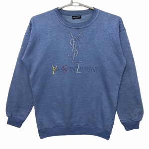 Vintage Yves Saint Laurent Embroidery bog logo sweatshirt M size Italy made