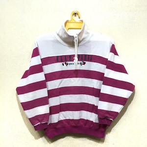 Vintage Elle Paris Colour block Rare Patern spell out shirt stripes colour women size