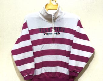 Vintage Elle Paris Colour block Rare Patern spell out shirt stripes colour women size