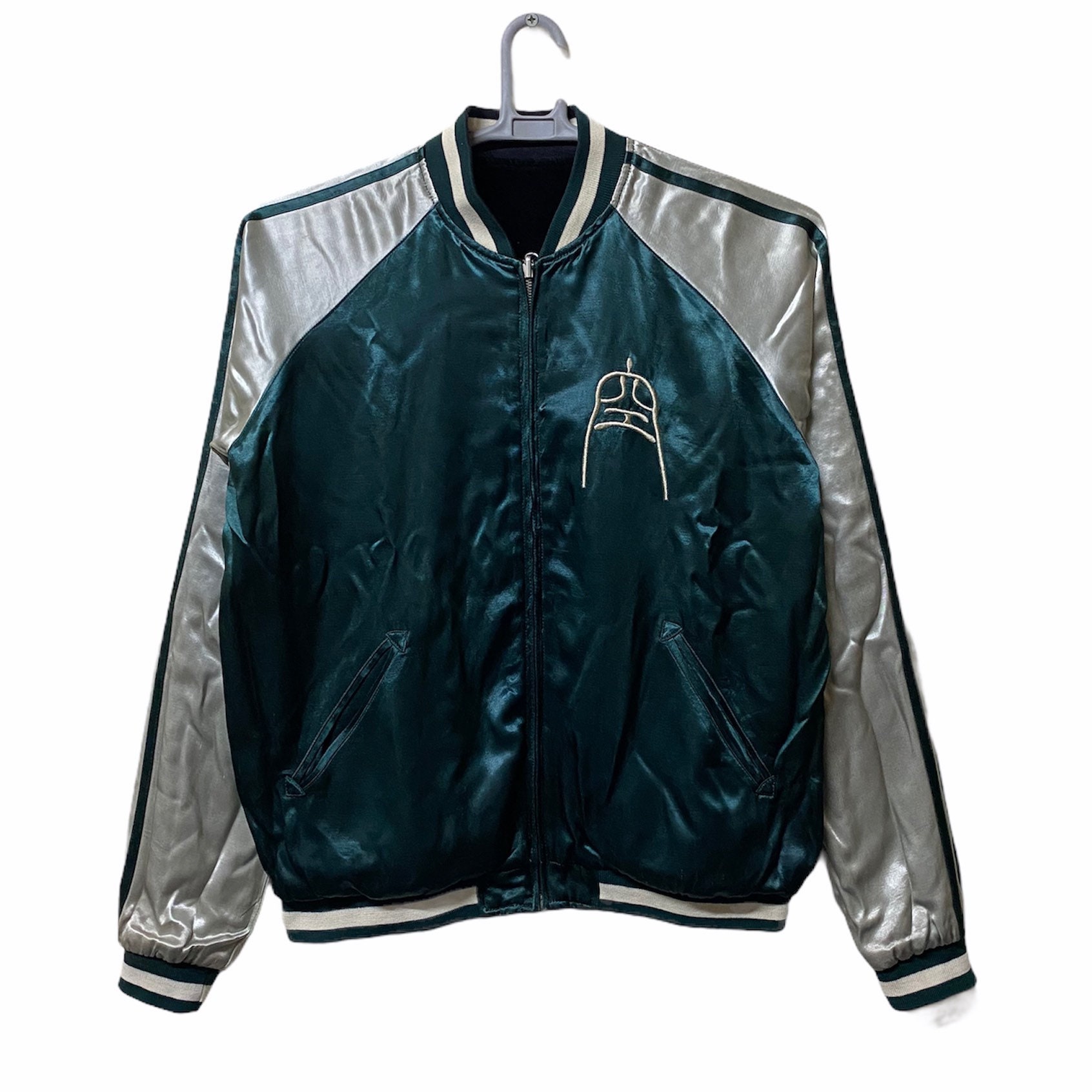 ジャケット・アウター 90s vintage souvenir jacket velvet black Japan Sukajan Souvenir Velvet Jacket Black Tiger Map