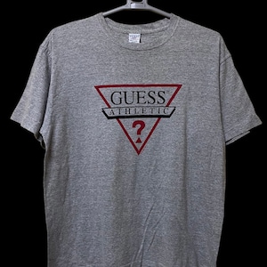Vintage 90s Guess athletic usa big logo t shirt Large size