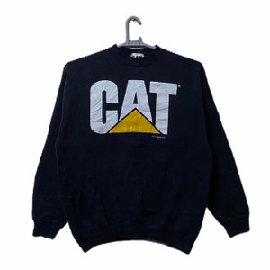 Vintage CAT by Raupe Diesel Power Sweatshirt große Logo-Jacke L-Größe schwarze Farbe