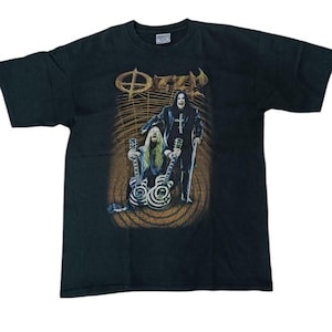 Camiseta vintage de rock de gira de Ozzy Osbourne de los años 90, talla XL, color negro