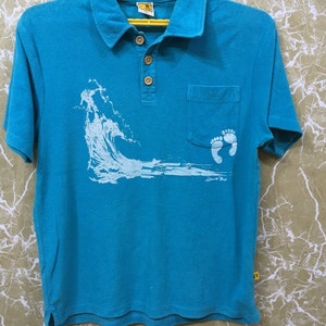 Vintage 80s Hang Ten shirt vintage Hang Ten Skate Surf Surfir Hawaii Stripe Polo Shirt Rare L size