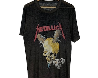 Rare Vintage 80s Metallica Pushed Poly Cotton Paper Thin T - Etsy