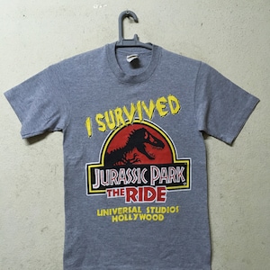 Vintage 90s Jurassic Park The Ride by Universal Studios Hollywood t shirt movies single stitching made in usa