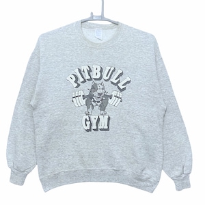 Vintage Pitbull Dog Gym crewneck big logo sweatshirt grey colour