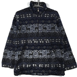 Vintage WOOLRICH Fleece Jacket Medium 90's Woolrich Made in