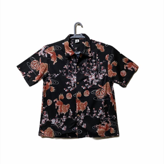 Eternal Dragon lion Motives Hawaii Button up hawai