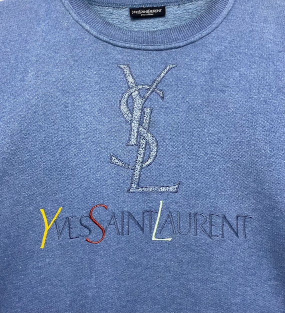 Vintage Yves Saint Laurent Embroidery Bog Logo Sweatshirt M