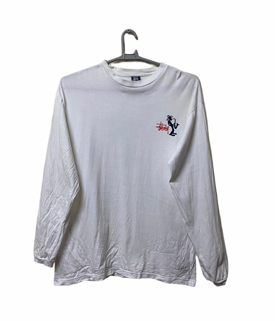 Vintage Stussy Tshirt XL Size White Colour Long Sleeve - Etsy Vintage Stussy Tshirt XL Size White Colour Long Sleeve - Etsy