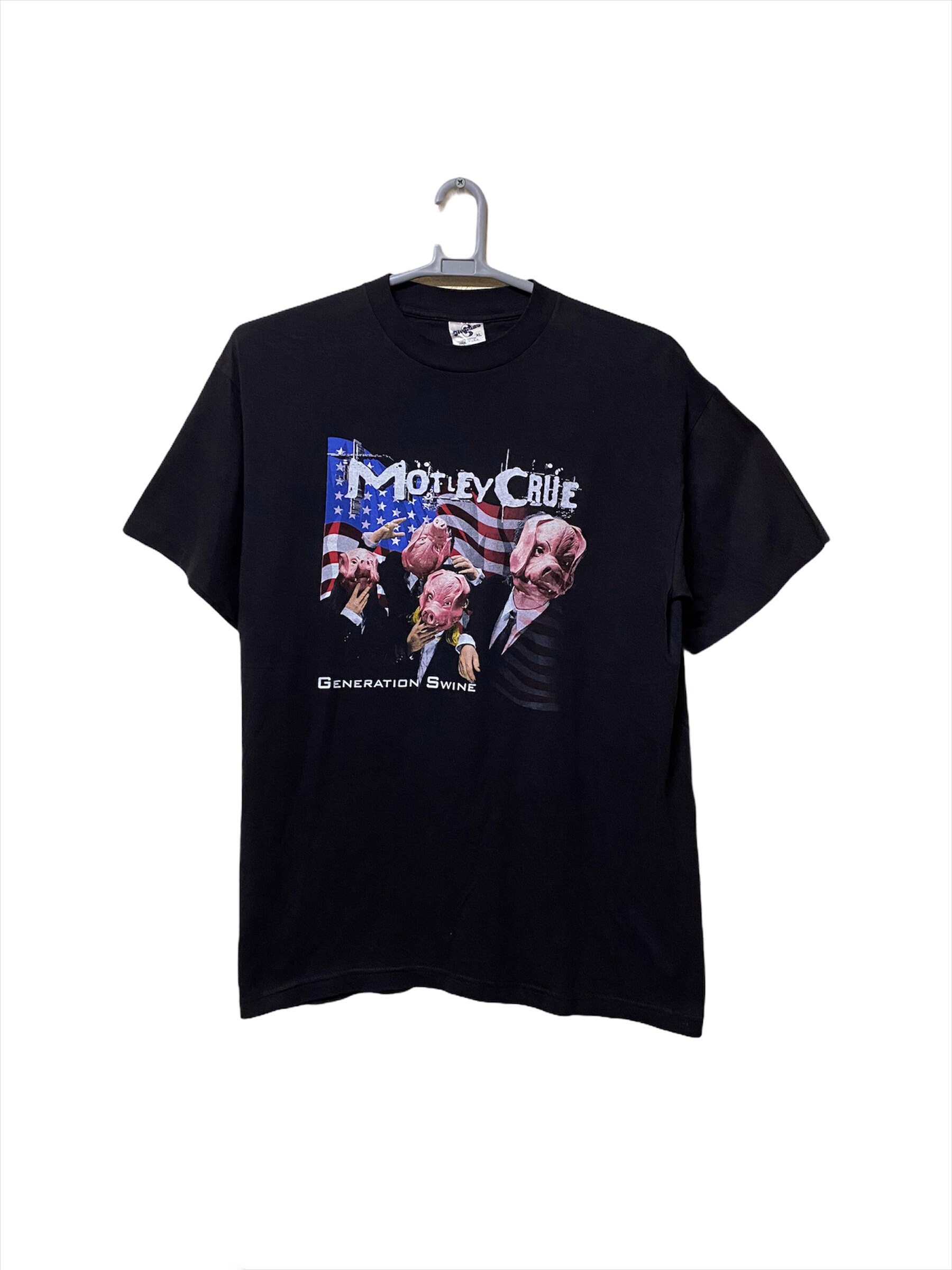 Vintage 80s 90s Motley Crue T-Shirt Unisex Rock Band Double Sided Tee