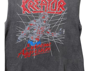 Vintage 1989 Kreator Extreme Aggression North American Tour T Vintage 1989 Kreator Extreme Aggression North American Tour T