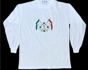 Rare Vintage 90s Yves Saint Laurent Big Logo Long Sleeve Tshirt
