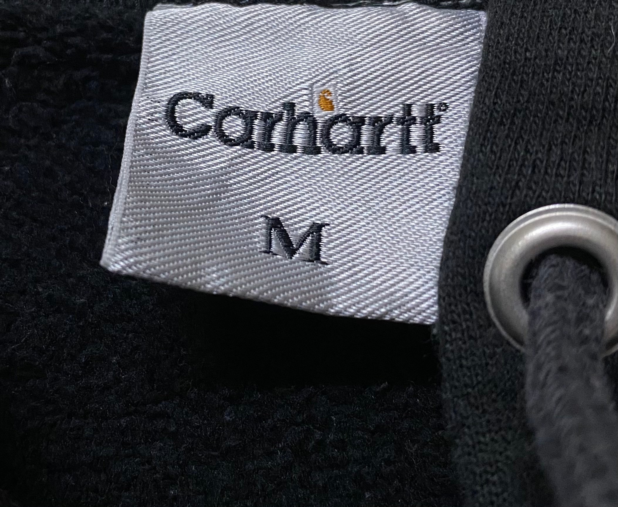 Vintage Carhartt Small Logo Hoodie Full Zipper Black Colour