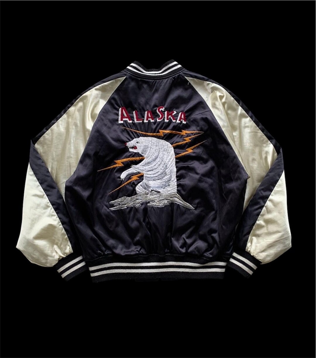 vintage 80s Japan souvenir jacket スカジャン Vintage 80s Japan Souvenir Sukajan Sateen Reversible Yokosuka