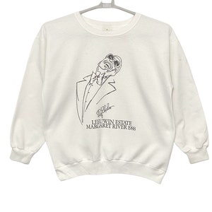 Vintage 80s Ray Charles Leeuwin Estate Margaret River 1988 sweatshirts made in Australia Medium size