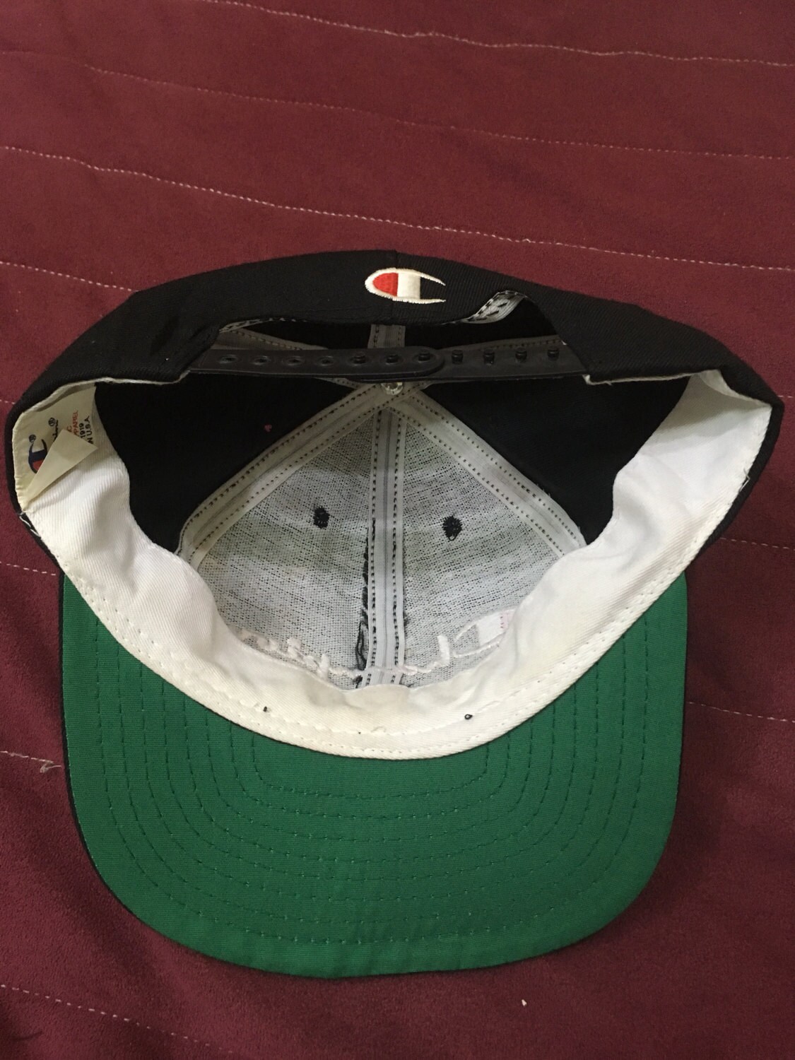 Vintage Champion Hat Cap Trucker Spell Out Cap Black Colour